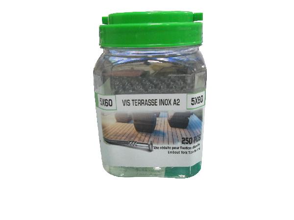 Vis terrasse inox A2 Ø5x60mm torx seau 250