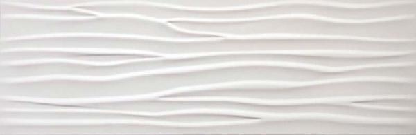 Faïence décor wave GLACIAR blanc rectifié mat 30x90cm Ep.12mm