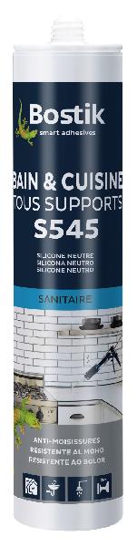 Mastic tous supports S545 BAIN CUISINE transparent cartouche 300ml