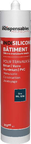 Mastic bâtiment LES INDISPENSABLES silicone RAL 7016 cartouche 310ml