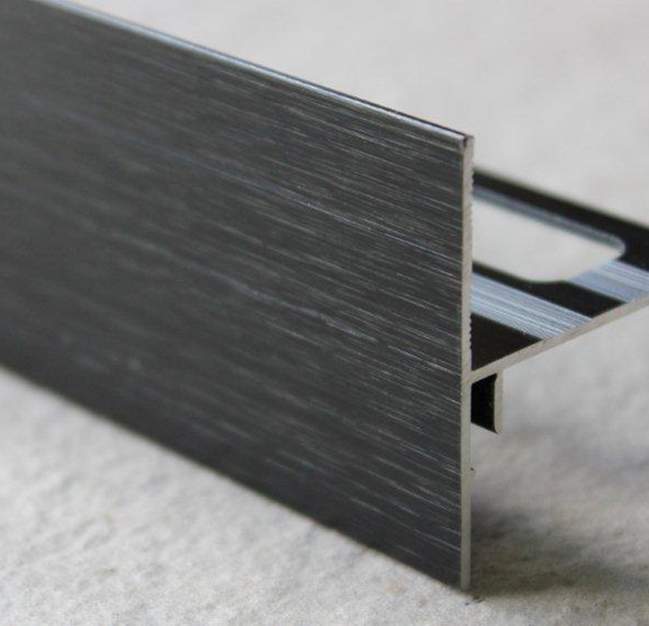Profilé finition terrasse alu mat noir 250mm H.102mm H.102mm Ep.21mm