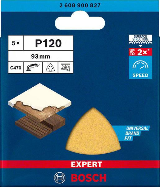 Abrasifs triangulaire C470 EXPERT pour ponceuse 93x93mm G120 lot 5
