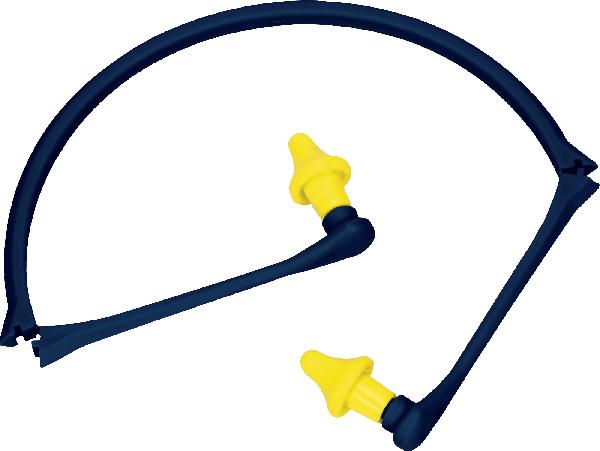 Bouchons d'oreilles relié par arceau pliable 24dB CONICAP01 jaune/bleu