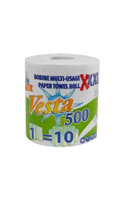 Essuie-tout multiusage VESTA 500 blanc bobine 500 formats