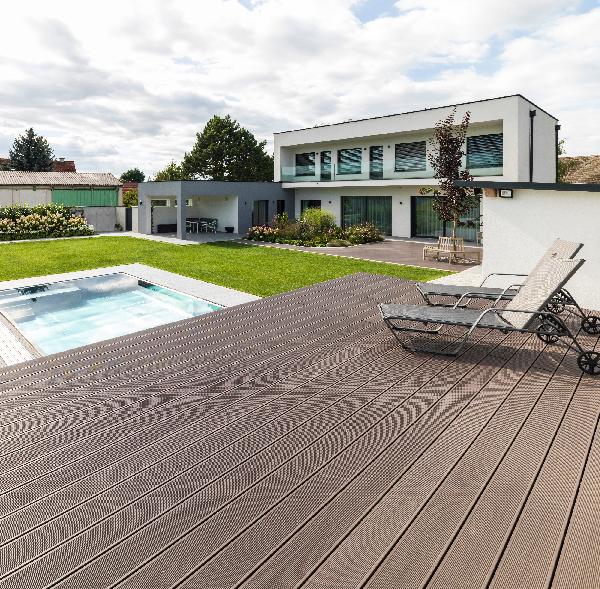  Lame  terrasse  DECK 150 bois composite brun noisette 